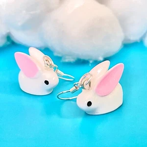 Bunny Animal Whimsical Dangle Hook Style Earrings - Picture 1 of 2