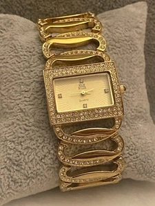 Nolan Miller Glamour Collection Ladies Watch Gold Tone Crystal Rhinestone - Picture 1 of 12