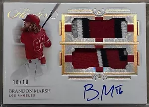 2021 Panini Flawless BRANDON MARSH Silver Dual Patch Auto Hard Signed 10/10 - Picture 1 of 2