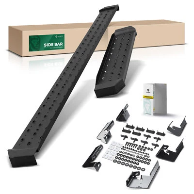 6.5" Textured Black Steel Side Step Bars for Chevy Express 1500 GMC Savana 2500 - Image 1 of 4