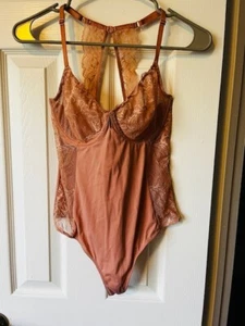 Auden pink lingerie bodysuit teddy, size Med in pink lace - Picture 1 of 8