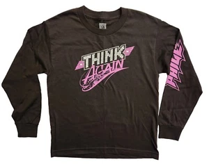 WWE Authentic Paige Think Again Long Sleeve Shirt Small Black Pink AEW Saraya - Picture 1 of 8