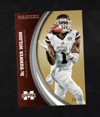MISSISSIPPI STATE 2016 PANINI DE'RUNNYA WILSON #16 ROOKIE GOLD 14/25 - Image 1 of 3