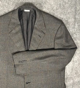 Brioni Nomentano Blazer Men’s 42L Wool Cashmere Grey Plaid 3 Button Coat READ - Picture 1 of 17
