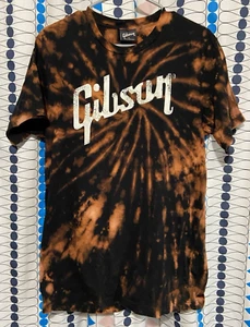 Gibson Guitar T-shirt (music instrument company) / bleach tie-dye / small - Picture 1 of 8