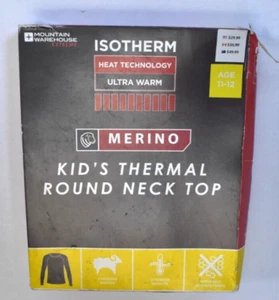 Mountain Warehouse Extreme Isotherm Thermal Round Neck Wool Top Blue Kids 11-12 - Picture 1 of 5