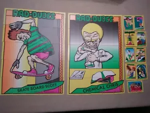 1990 RAD DUDES  Trading Card Base & Puzzle SET (105) - Picture 1 of 8