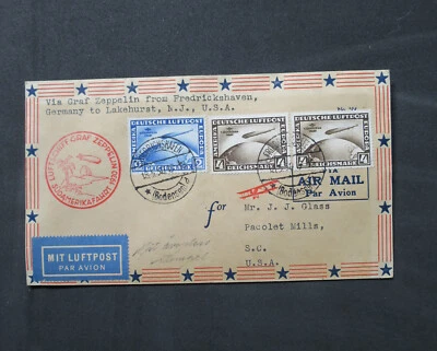 Graf Zeppelin Luftpost Brief 1. Südamerika Fahrt 1930 bis Lakehurst - Bild 1 von 4