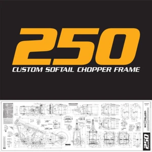 Custom Chopper Softail Frame Blueprints - 250 Series Tire - Picture 1 of 5