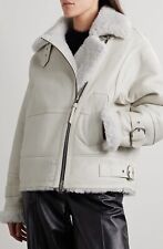 Shoreditch Ski Club + NET SUSTAIN Isla leather-trimmed shearling jacket Coat M