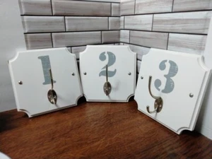Better Homes & Gardens Numbered Wall Hooks White / Gray Number Silver Tone Hook - Picture 1 of 12