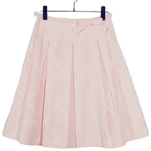 M's Gracie box pleated skirt size 38 shiny pink ribbon decoration Used RCST-0 - Picture 1 of 9