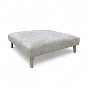 Fabb ‘Ballard’ Large Square Footstool Grey Fabric Upholstery Stool BRAND NEW - Picture 1 of 7