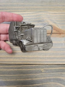Vintage 1977 Bergamot Brass Works Semi Big Rig LKW Gürtelschnalle Made in USA  - Bild 1 von 7