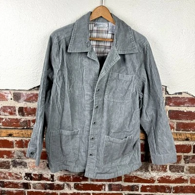 Chaqueta de Colección DressBarn Talla 1X Gris Algodón Pana Abotonada Tareas Abrigo Informal Foto 1 de 4