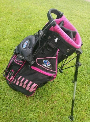 Bolsa de pie de golf rosa USKG US Kids ultra ligera 4 vías UL51 niñas junior 51"-54" Foto 1 de 4