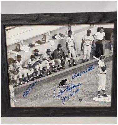 Foto de béisbol enmarcada en blanco y negro - firmada Boog Powell, Gaspar y otros, certificado de autenticidad Foto 1 de 4
