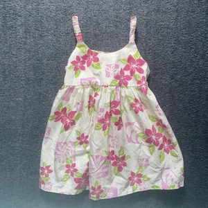 Kole Kole Hawaiian Dress Pink White Tropical Sz 4 Flowers Floral Sundress Retro - Picture 1 of 9