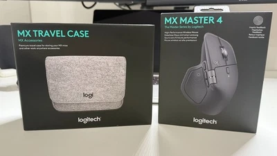 Logitech MX Master 4, Wireless Mouse (Graphite) + Logitech Travel Case for MX - Image 1 of 2