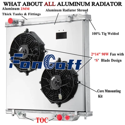 3 Row Radiator+Shroud&Fan FOR 1999-2004 Ford F250 F350 F450/F550 00-05 Excursion Foto 1 de 4