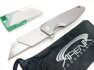 Titanium Quick-Change Razor Utility Blade Pocket Knife Frame Lock EDC FL Flipper - Picture 1 of 6