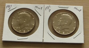 1981pd Kennedy Half Dollar (1P9,10) Mint Uncirculated Half Dollars from US mint. - Picture 1 of 4