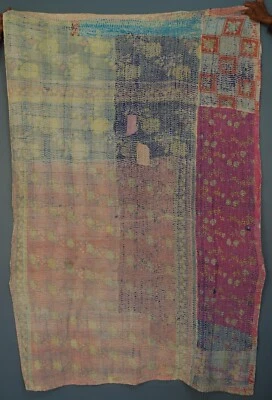 Pretty Indian Vintage Bohemian Kantha Quilts, Traditional Bedding Blankets - Image 1 of 3