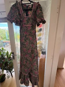 Vintage Richard Shops 70er Jahre viktorianisches Blumen Maxikleid High Waist - Bild 1 von 13