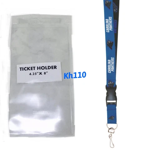 NFL Carolina Panthers Twotone Lanyard with ticket holder Cover