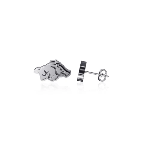 Dayna Designs Arkansas Razorbacks Team Logo Silver Post Earrings Cover