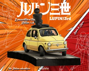 LUPIN III: LUPIN and JIGEN on FIAT 500 1/18 STATUE 14 cm INFINITE STATUE - Imagen 1 de 19