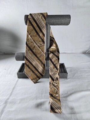 Галстук мужской Concepts By Claiborne один размер коричневый в полоску галстук заостренный официальный - Изображение 1 из 4