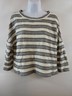 Ann Taylor Loft Womens Dolman Crop Sweater Size M 3/4 Sleeve White Gray Striped
