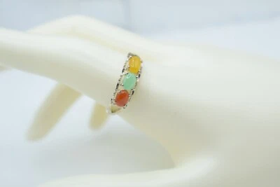 Anillo Avon de plata de ley con múltiples piedras preciosas, tamaño 10,5 Foto 1 de 4