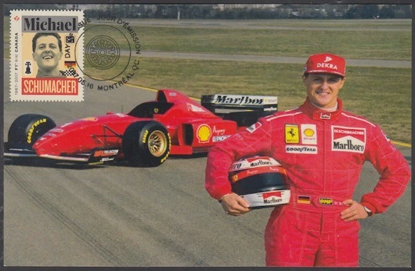 CANADA # 2996.3 - FORMULA 1 MICHAEL SCHUMACHER  POSTAGE STAMP on POSTCARD #3 - Image 1 of 1
