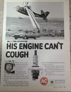 1970 Buick Print Ad Stunt Pilot Mike Dewey AC Fire Ring Zündkerzen - Bild 1 von 1