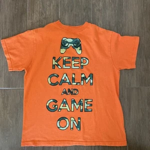 Boys GAME ON Urban Pipeline Orange T-Shirt W/Camo Lettering SZ S - Picture 1 of 3