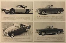 LOT OF 4 MG Midget Toyota 2000 GT Fiat 1500 Spider Foreign Cars Trade Cards #3