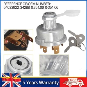 UNIVERSAL FITS MASSEY FERGUSON JCB NEW TRACTOR PLANT IGNITION SWITCH 35670 UK - Picture 1 of 12