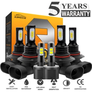 For Cadillac Seville SLS STS Sedan 1998-2005 LED Headlight Hi/Lo Fog Light Bulbs - Picture 1 of 18
