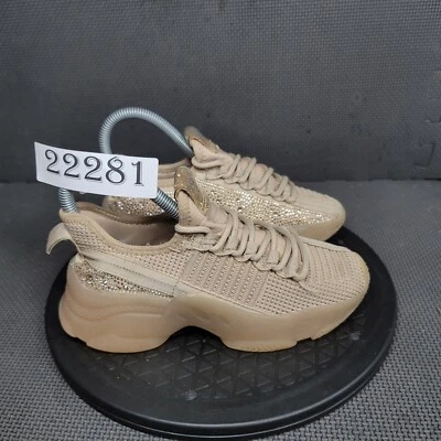 Steve Madden J Maxima Rhinestone Shoes Youth Sz 2M Beige Sneakers - Image 1 of 4