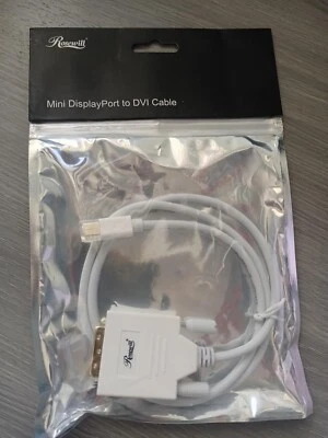 Rosewill RCDC-14017 3FT White Mini DisplayPort to DVI Cable - 32 AWG, Male - Image 1 of 2
