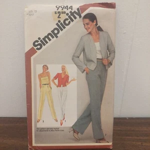 Simplicity 9944 Misses Cami, Pants & Unlined Jacket Pattern Size 12 Uncut - Picture 1 of 2