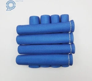 BLUE 8PCS 1200° SPARK PLUG WIRE HEAT SHIELD PROTECTOR SLEEVE SBC BBC - Picture 1 of 5