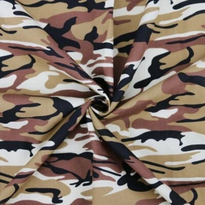 1 Yard Fashion Army Green Camo Camouflage Print Cotton Material Fabrics Poplin - Picture 1 of 15