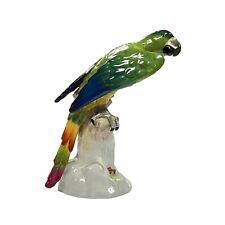 Large Dresden Porcelain Parrot Macaw -- 14 in, 35 cm