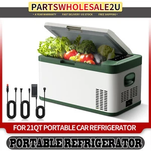 1x New 21QT Car Fridge Freezer Cooler Portable Car Refrigerator 12/24V DC 60W - Picture 1 of 9