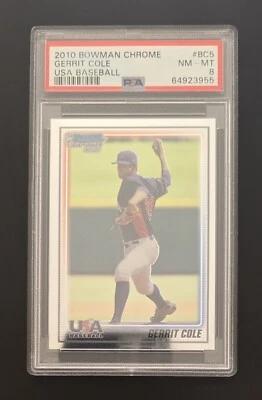 2010 Bowman Chrome Gerrit Cole 1st Bow#BC5 PSA  8 USA Baseball  NY Yankees  - Image 1 of 3