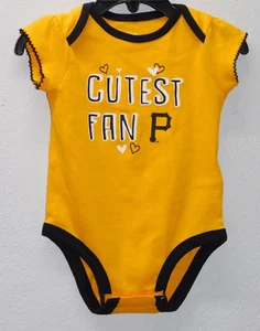 Pittsburgh Pirates Baby Girl 12 Months Bodysuit, Yellow CUTEST FAN. One Piece, - Picture 1 of 1