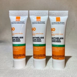 3x La Roche-Posay Anthelios Sunscreen SPF60 Dry Touch SAMPLE .1oz 3ml EXP 2/2026 - Picture 1 of 3